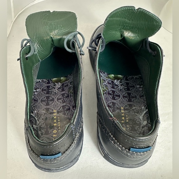 Ted Baker London Men's Princc Leather Blue Black Casual Oxford Dress Sneakers, 8 - Picture 8 of 12